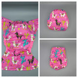 Cloth diaper SassyCloth one size pocket diaper with llamas cotton print (1).