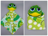 Frog Lovey, cuddle security blanket.