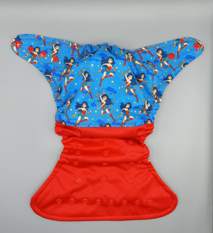 SassyCloth one size pocket cloth diaper with cotton print C38.
