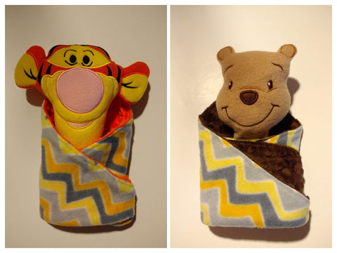 Pooh and Tiger Lovey, cuddle security blanket.