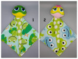 Frog Lovey, cuddle security blanket.