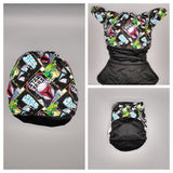 SassyCloth one size pocket cloth diaper with cotton print SW05.