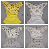 SassyCloth one size pocket cloth diaper with cotton print W03.