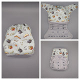 SassyCloth one size pocket cloth diaper with cotton print W03.