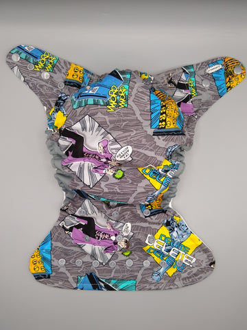 SassyCloth one size pocket cloth diaper with cotton print C25.
