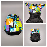SassyCloth one size pocket cloth diaper with cotton print C28.