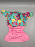 SassyCloth one size pocket cloth diaper with cotton print C44.
