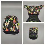 SassyCloth one size pocket cloth diaper with cotton print C42.