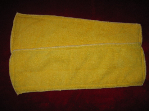 Microfiber inserts for pocket cloth diaper.
